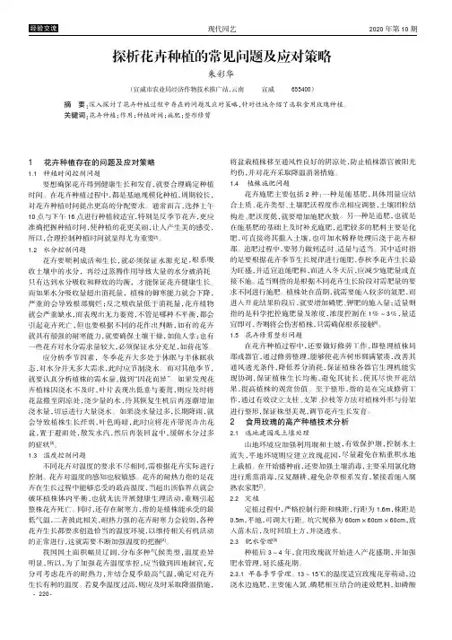 探析花卉种植的常见问题及应对策略
