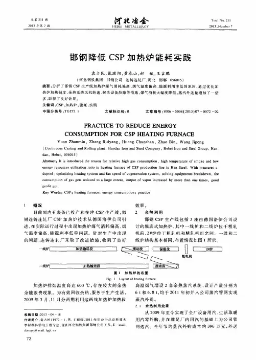 邯钢降低CSP加热炉能耗实践
