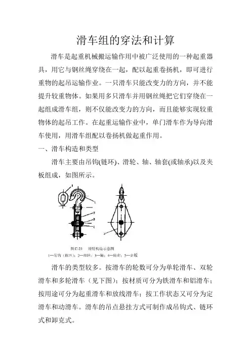 多门滑车组的穿法和计算分析