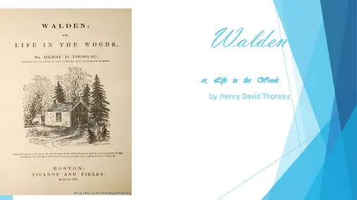 Walden《瓦尔登湖》PPT课件