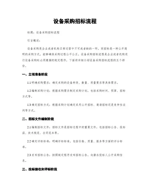 设备采购招标流程