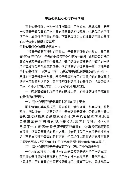 事业心责任心心得体会3篇