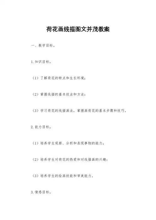 荷花画线描图文并茂教案