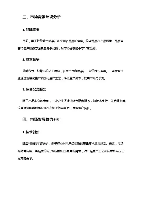 2024年电子级盐酸市场环境分析