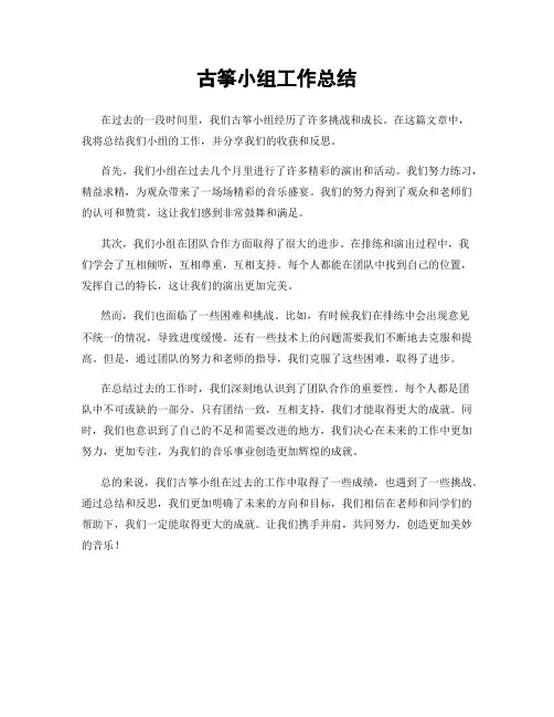 古筝小组工作总结