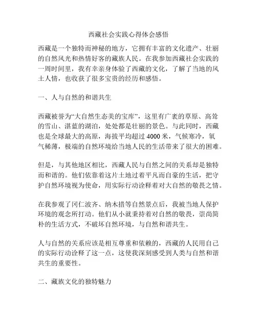 西藏社会实践心得体会感悟