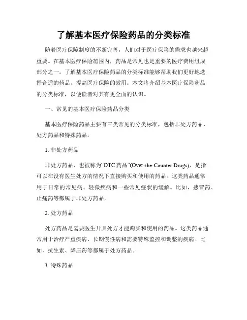 了解基本医疗保险药品的分类标准
