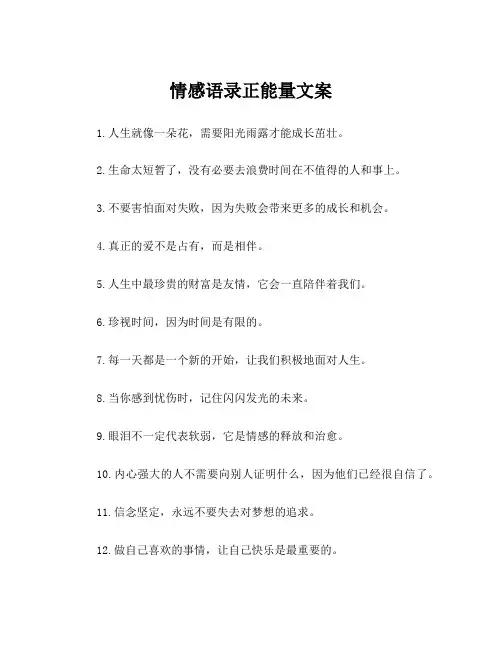 情感语录正能量文案