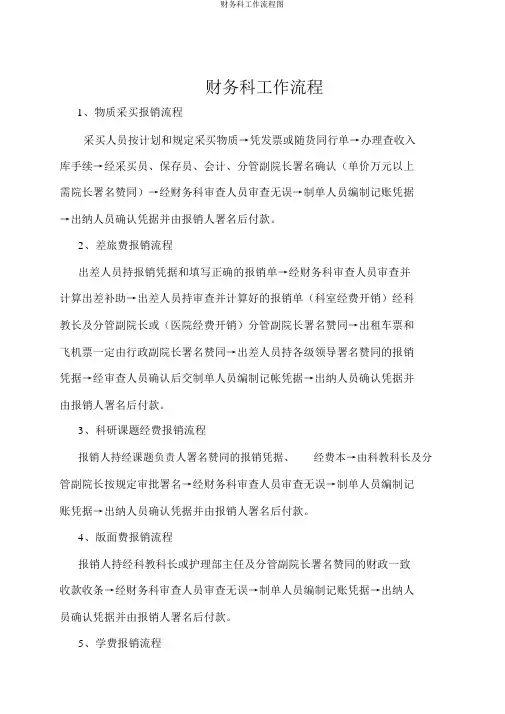财务科工作流程图
