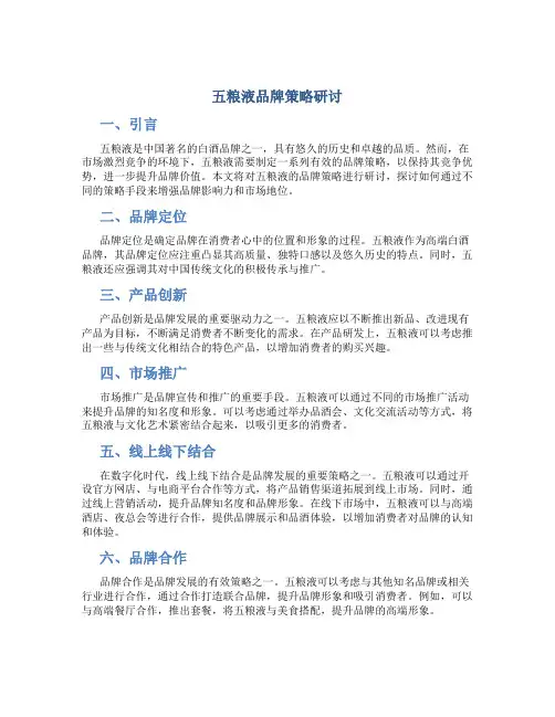 五粮液品牌策略研讨