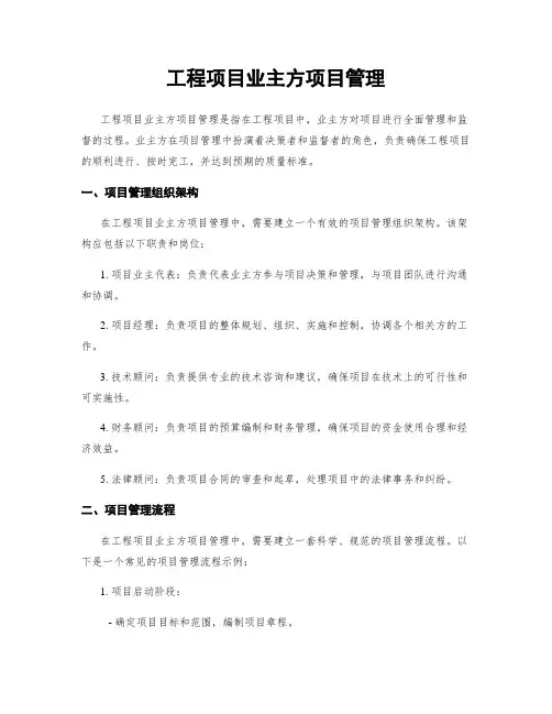 工程项目业主方项目管理