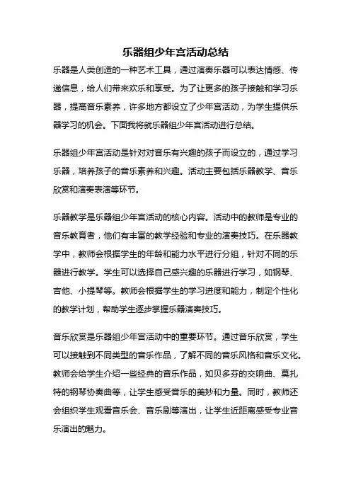 乐器组少年宫活动总结
