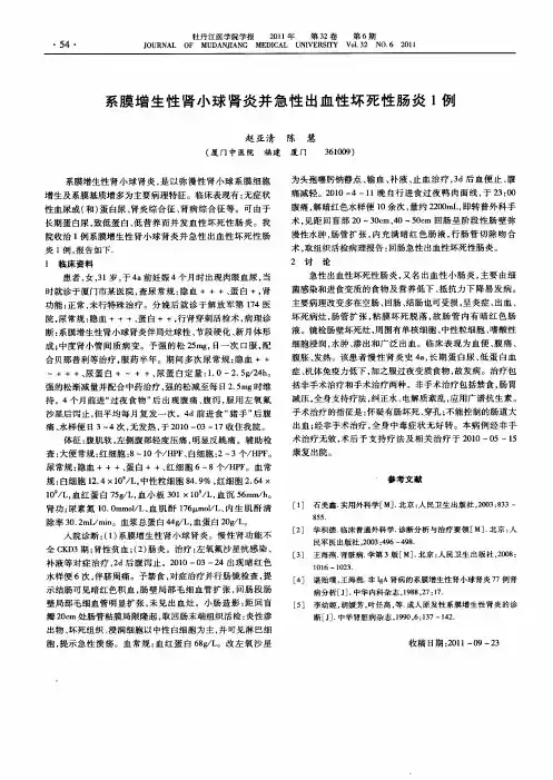 系膜增生性肾小球肾炎并急性出血性坏死性肠炎1例