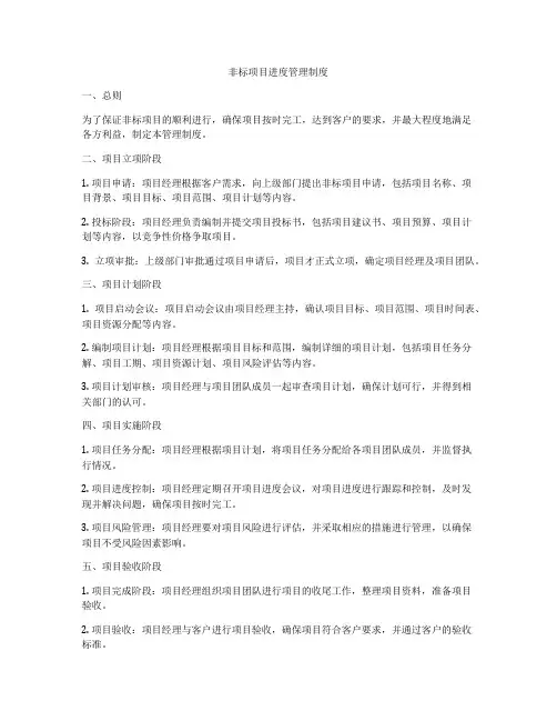 非标项目进度管理制度