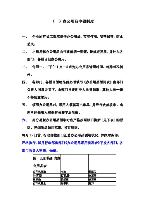 办公用品使用与维修管理制度