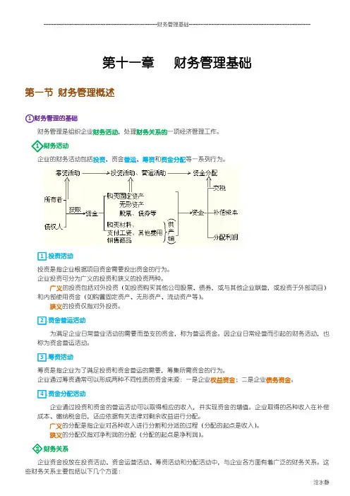 会计实务 第11章 财务管理基础