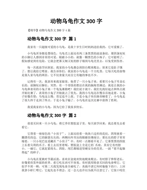 动物乌龟作文300字