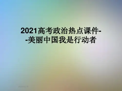2021高考政治热点课件--美丽中国我是行动者