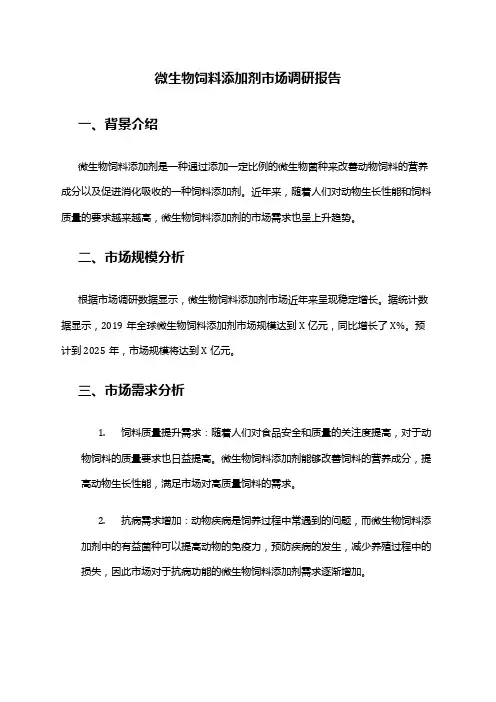 2024年微生物饲料添加剂市场调研报告