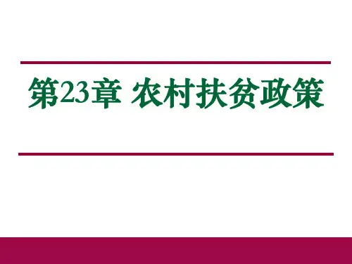 农业政策学课件 第23章 农村扶贫政策