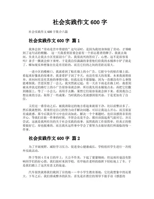 社会实践作文600字