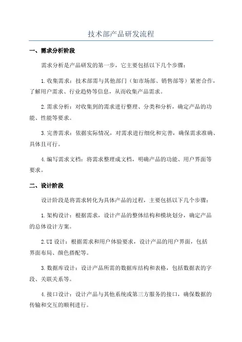 技术部产品研发流程