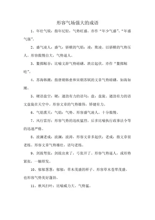 形容气场强大的成语