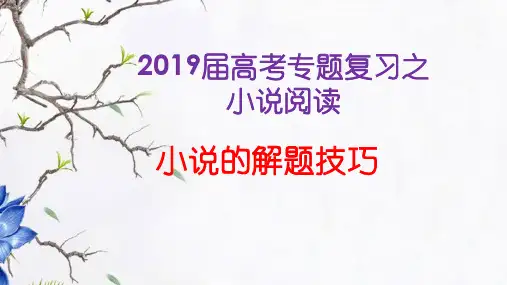 2019届高考专题复习之小说解题技巧