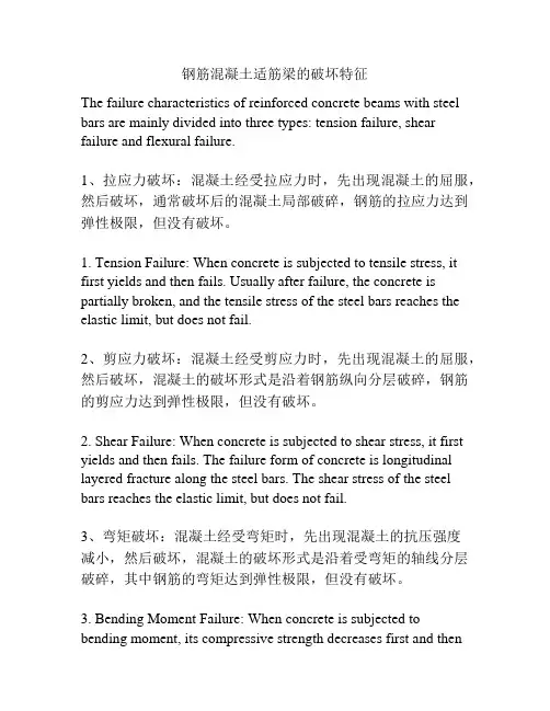钢筋混凝土适筋梁的破坏特征