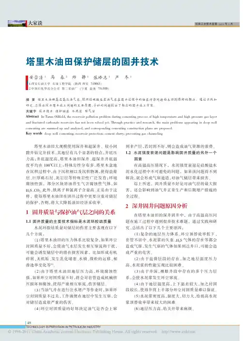塔里木油田保护储层的固井技术_安崇清