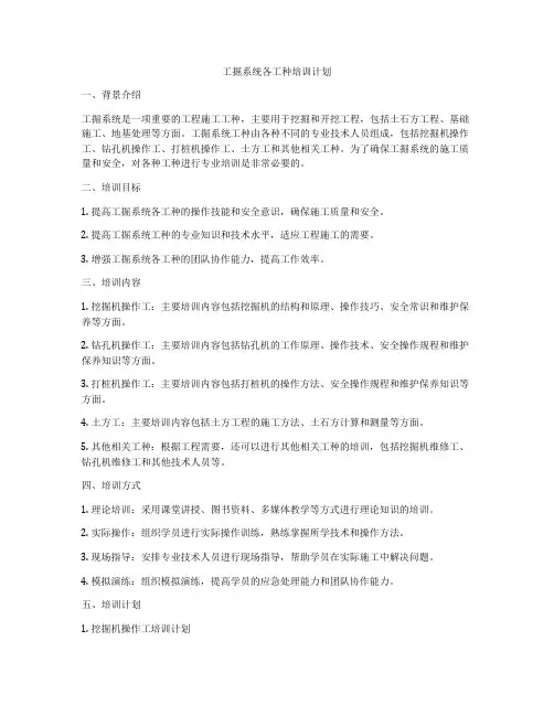 工掘系统各工种培训计划