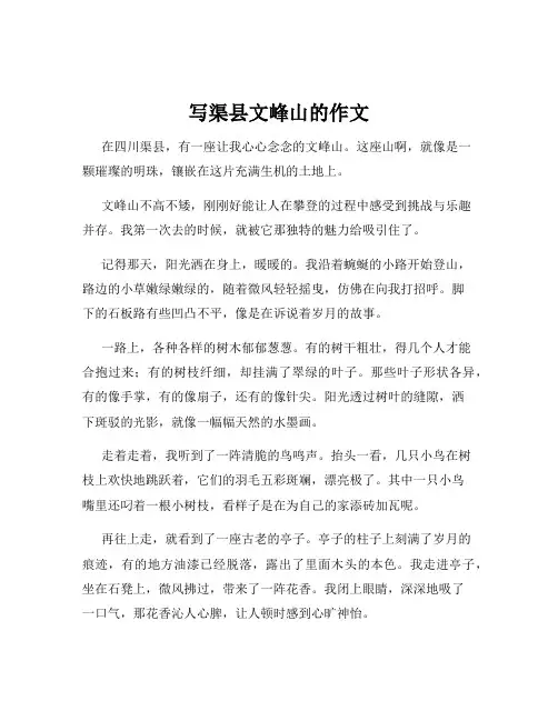 写渠县文峰山的作文