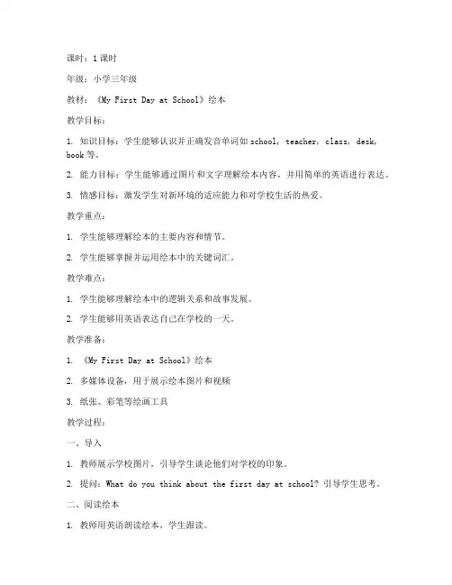 小学绘本教案模板英语