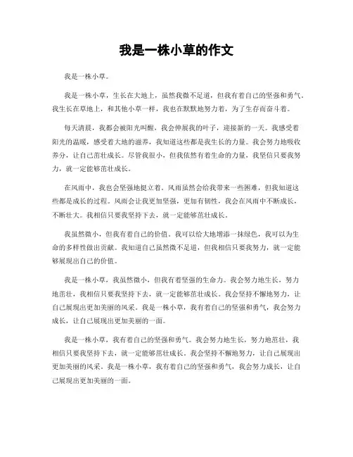 我是一株小草的作文