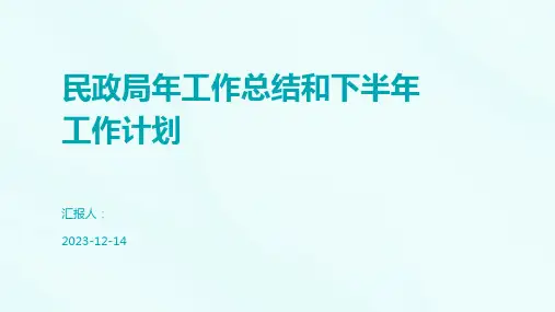 民政局年工作总结和下半年工作计划
