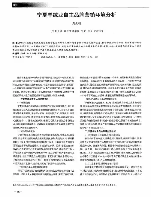 宁夏羊绒业自主品牌营销环境分析