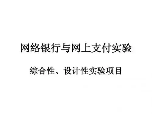 网络银行与网上支付实验