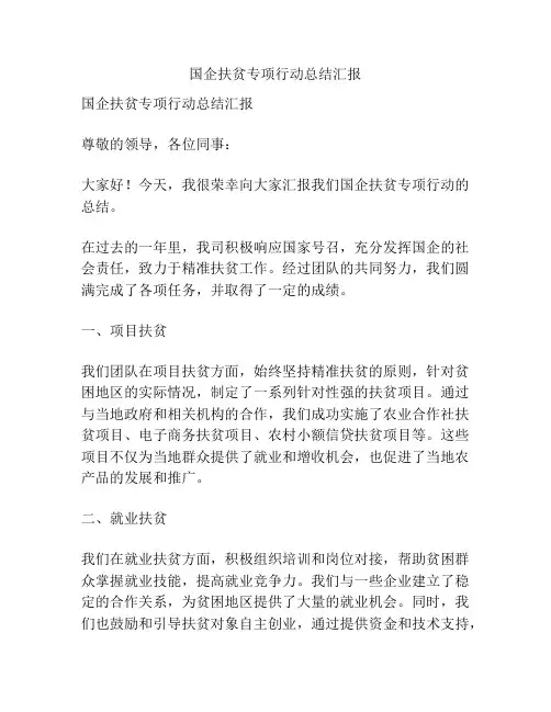 国企扶贫专项行动总结汇报