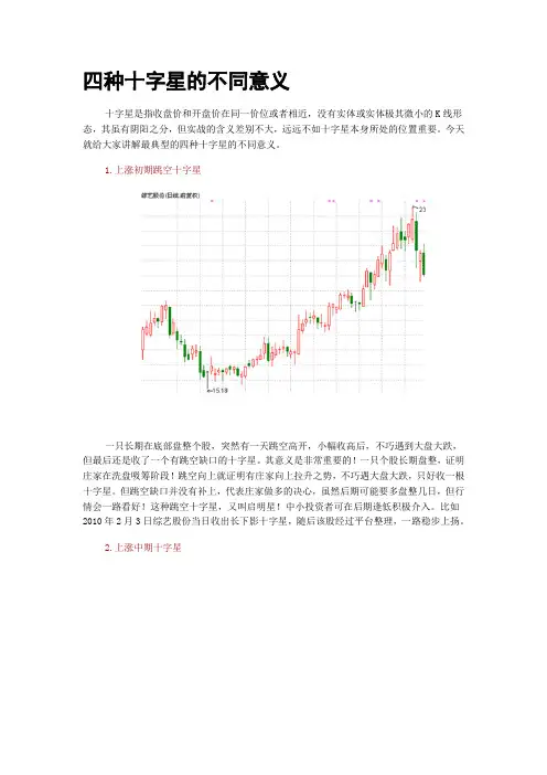 四种十字星的不同意义