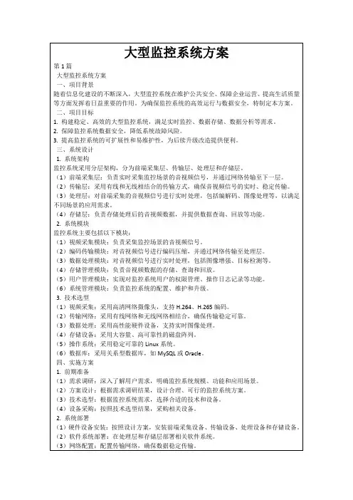 大型监控系统方案