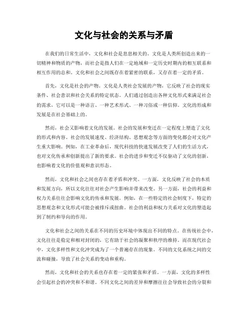 文化与社会的关系与矛盾