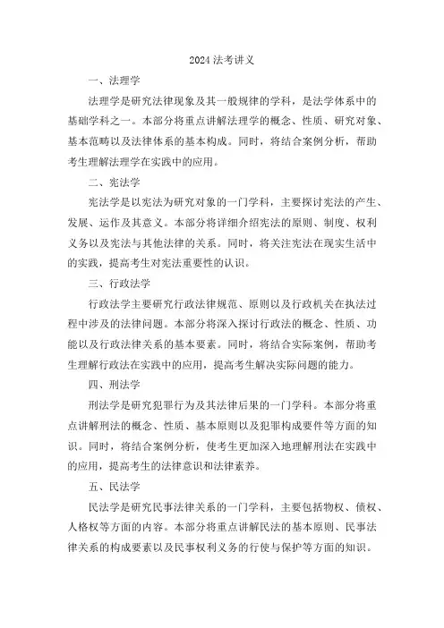 2024法考讲义