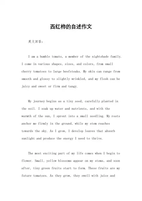 西红柿的自述作文
