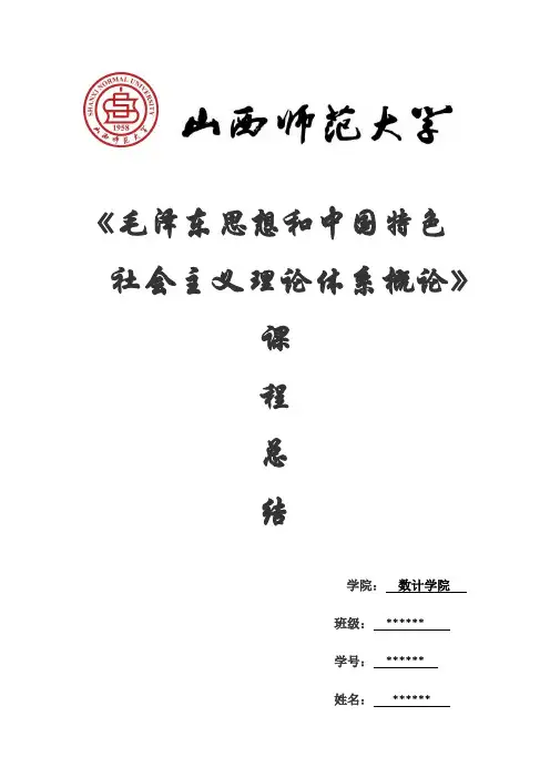 毛中特课程总结及问题