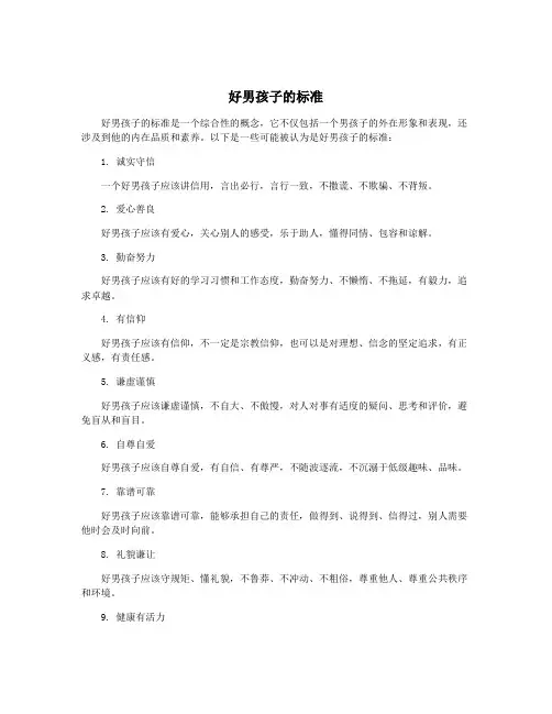 好男孩子的标准