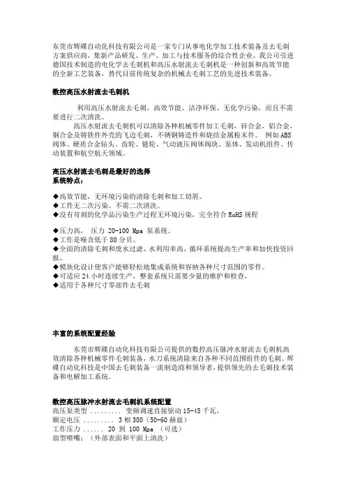 高压水射流去毛刺机