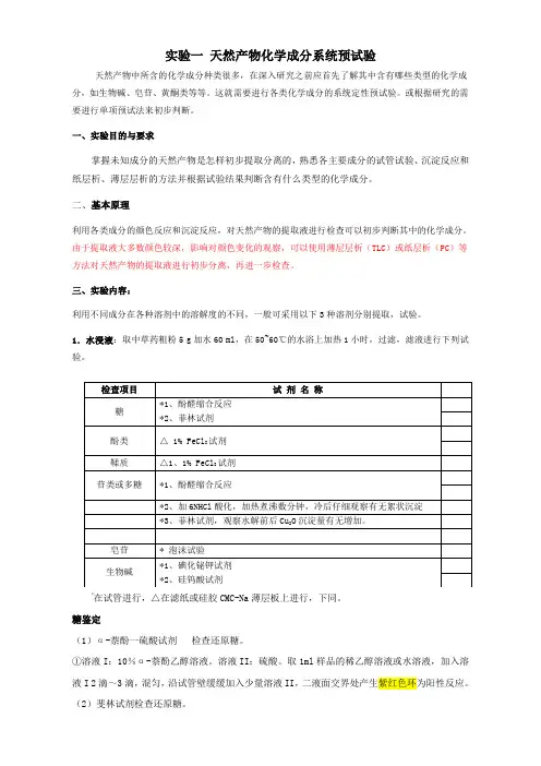 天然药物化学实验