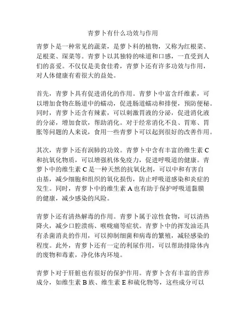 青萝卜有什么功效与作用
