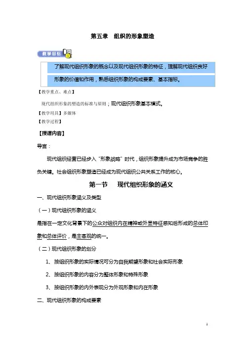 公共关系教案——组织的形象塑造