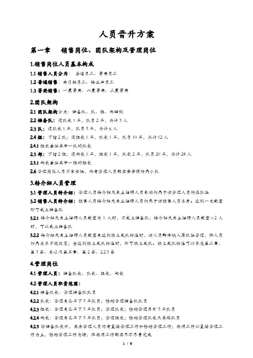 销售人员及团队晋升方案